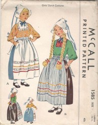 1585 girls dutch costume